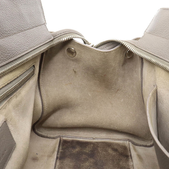 Yves Saint Laurent Cava Rive Gauche Tote Bag Leather Gray - Picture 6 of 9